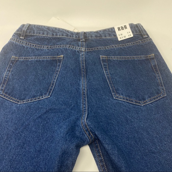 Distressed Mom Jeans Dark Blue - Picture 8 of 8